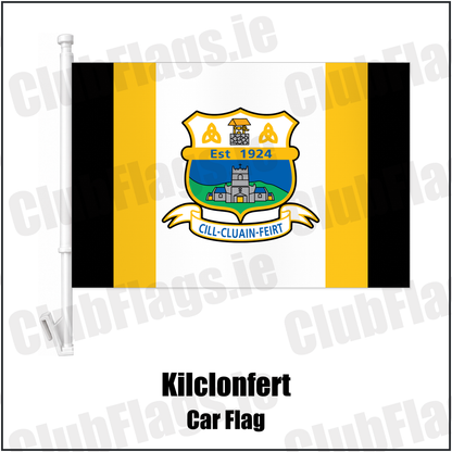 Kilclonfert Car Flag with the club crest and colours, Offaly GAA - ClubFlags.ie