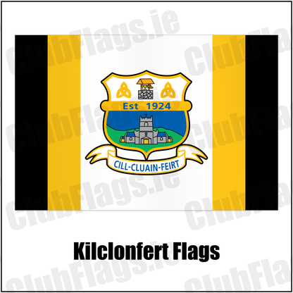 Kilclonfert Flags with the club crest and colours, Offaly GAA - ClubFlags.ie