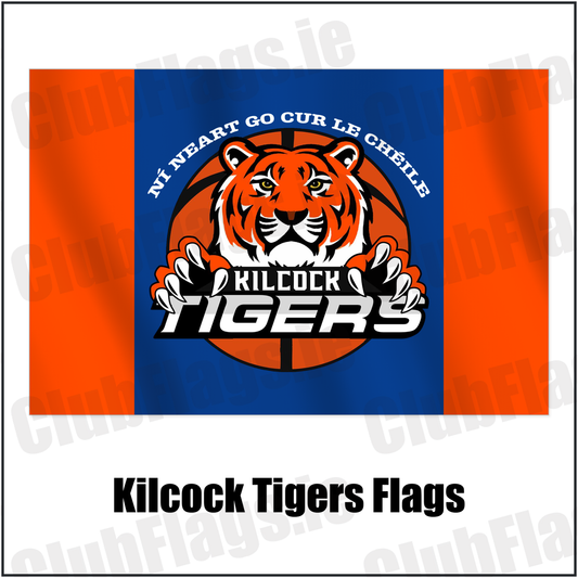 Kilcock Tigers Flags with the club crest and colours, Kildare Basketball - ClubFlags.ie