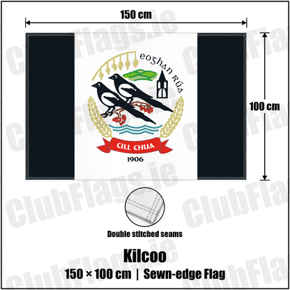 Kilcoo 100cm x 150cm Flag (sewn on the edges) with the club crest and colours, Down GAA - ClubFlags.ie