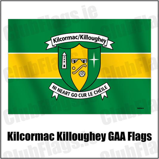 Kilcormac Killoughey GAA Flags with the verified club crest and colours, Cavan GAA - ClubFlags.ie