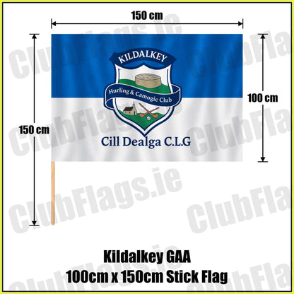Kildalkey GAA 100cm x 150cm Stick Flag - ClubFlags.ie