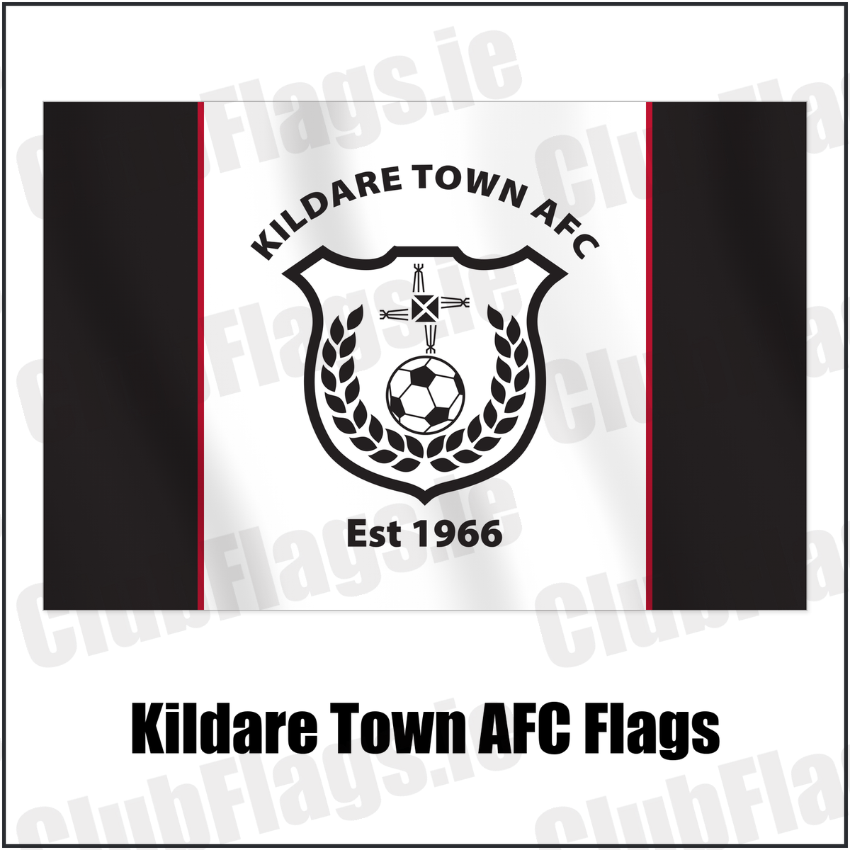 Kildare Town AFC Flags with the club crest and colours, Kildare Football - ClubFlags.ie