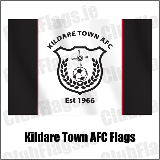 Kildare Town AFC Flags with the club crest and colours, Kildare Football - ClubFlags.ie