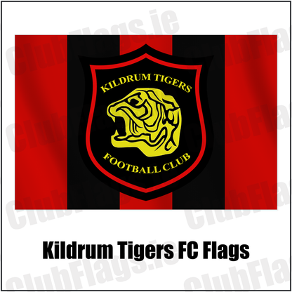 Kildrum Tigers FC Flags with the club crest and colours, Donegal Football - ClubFlags.ie