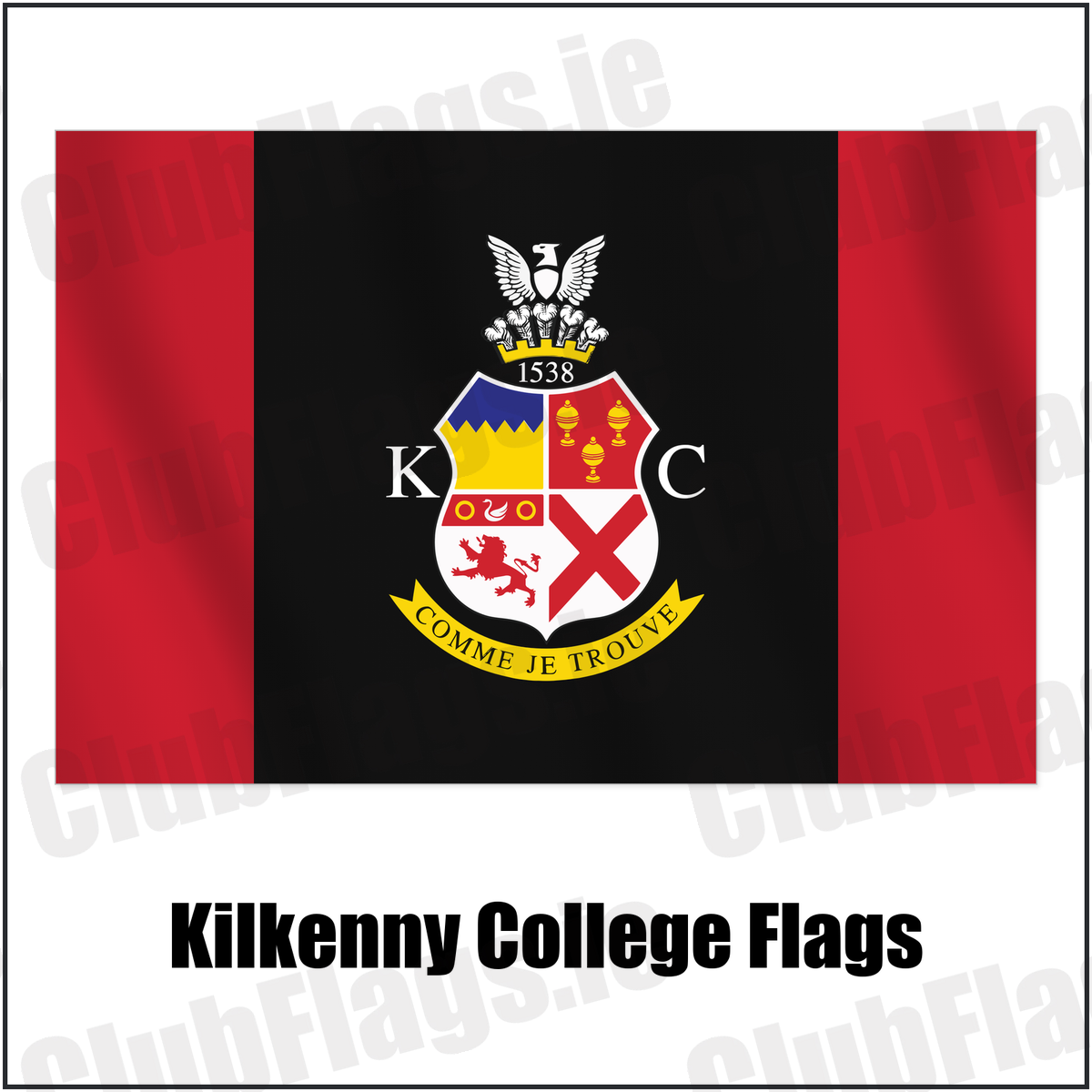 Kilkenny College Flags with the club crest and colours, Kilkenny Rugby - ClubFlags.ie