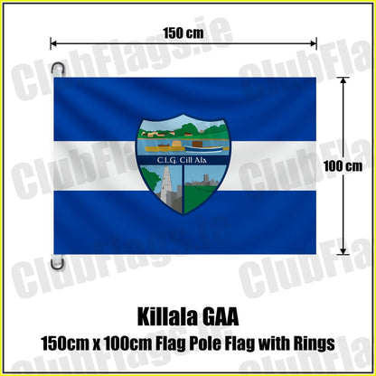 Killala GAA 150cm x 100cm Flag Pole Flag with Rings - ClubFlags.ie