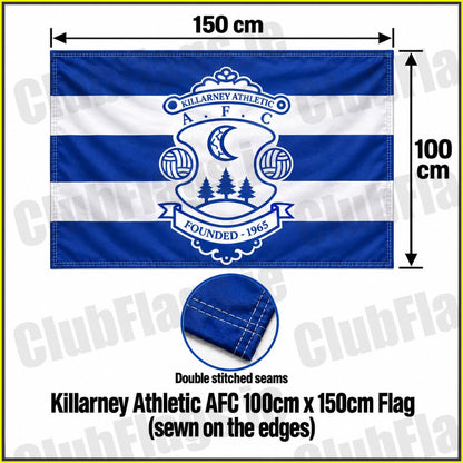 Killarney Athletic AFC 100cm x 150cm Flag Sewn on the Edges - Club Flag