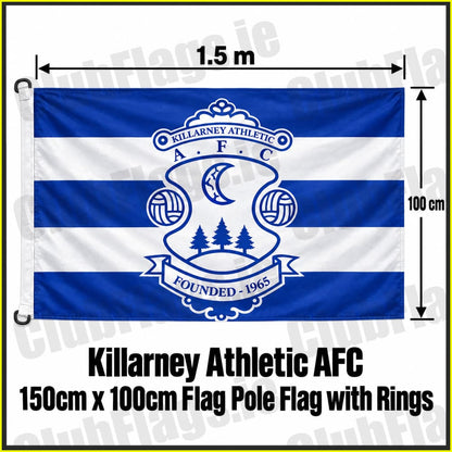 Killarney Athletic AFC 150cm x 100cm Flag Pole Flag with Rings - Club Flag
