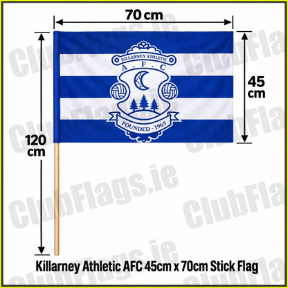 Killarney Athletic AFC 45cm x 70cm Stick Flag - Irish Club Flag Kerry Football