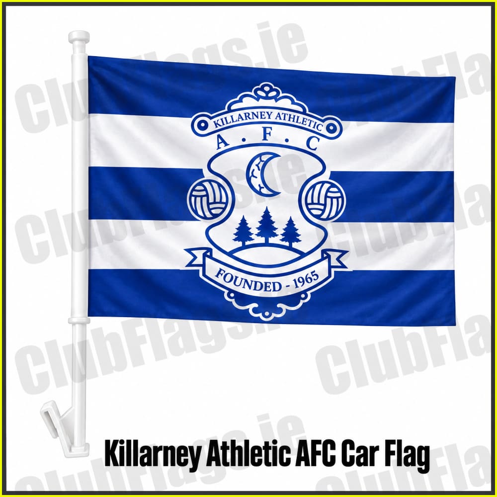 Killarney Athletic AFC Car Flag - Window Clip Club Flag Kerry Football