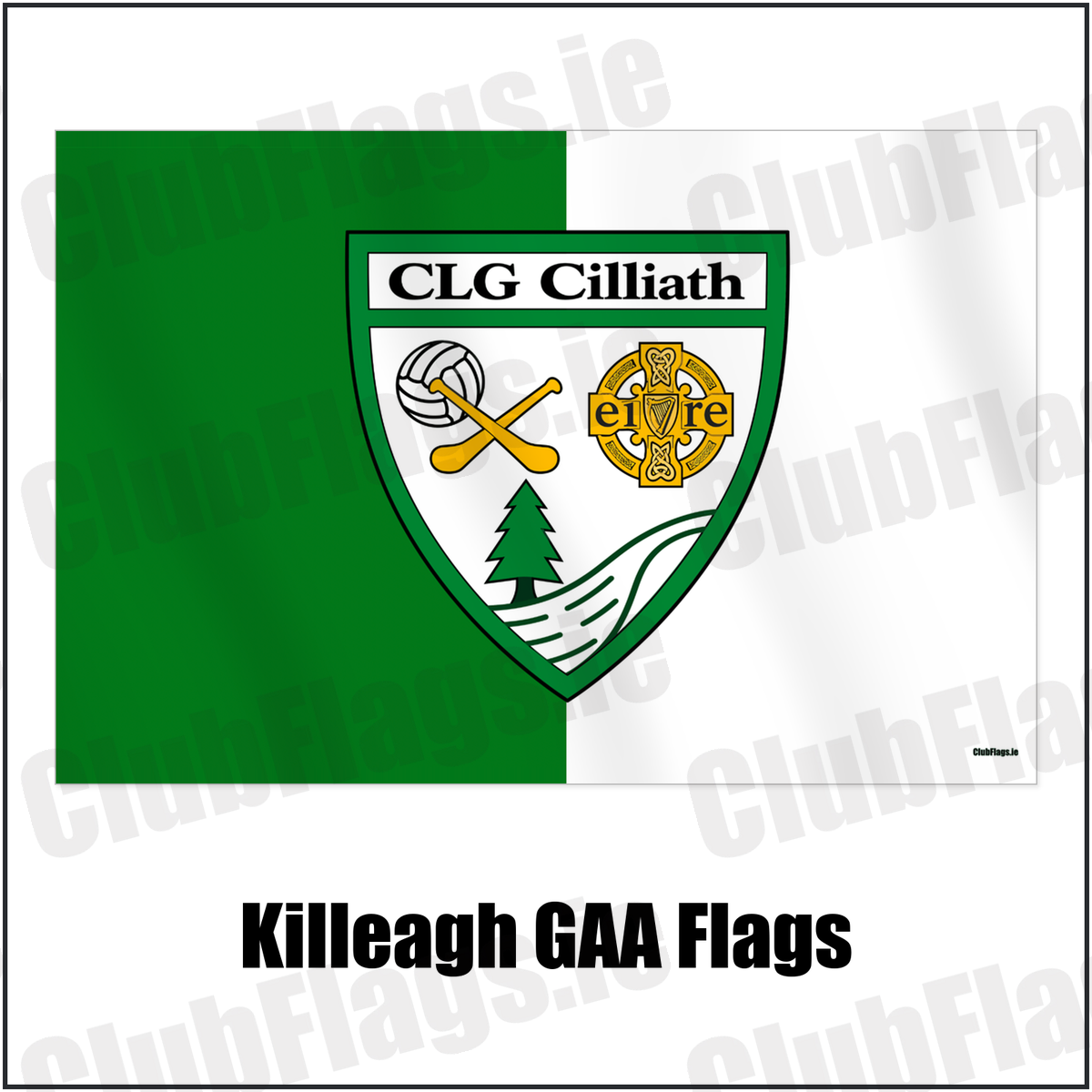 Killeagh GAA Flags with the verified club crest and colours, Cork GAA - ClubFlags.ie