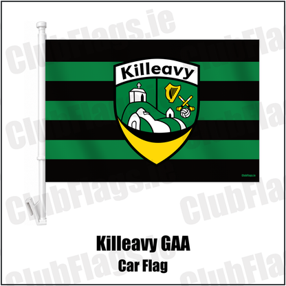 Killeavy GAA Car Flag with the verified club crest and colours, Armagh GAA - ClubFlags.ie