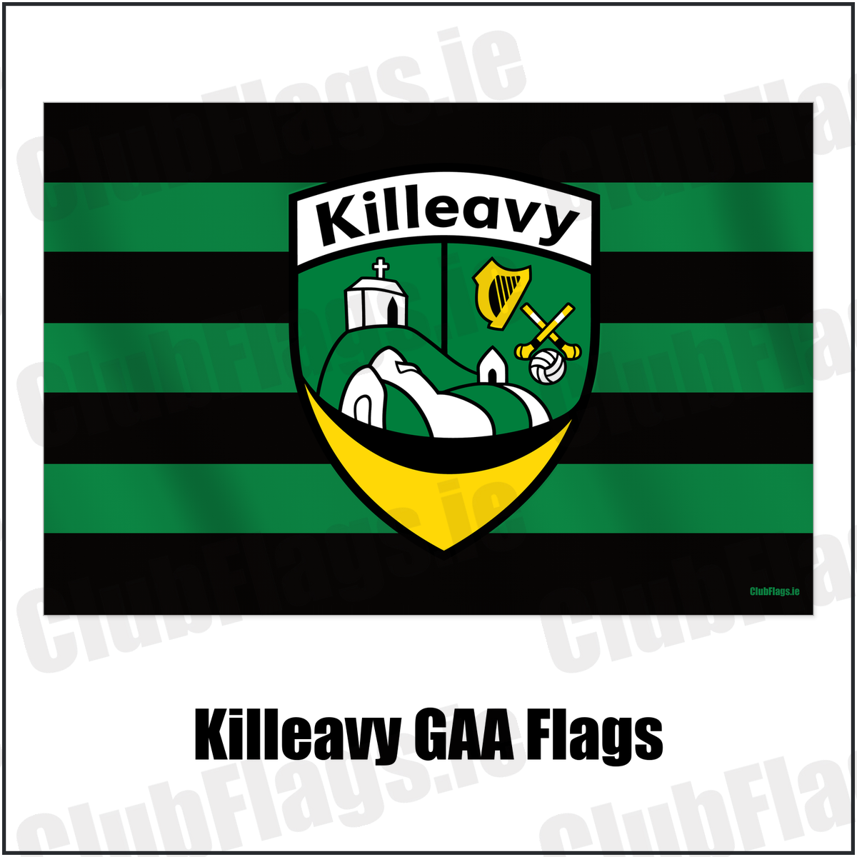 Killeavy GAA Flags with the verified club crest and colours, Armagh GAA - ClubFlags.ie