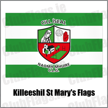 Killeeshil St Mary's Flags with the club crest and colours, Tyrone GAA - ClubFlags.ie