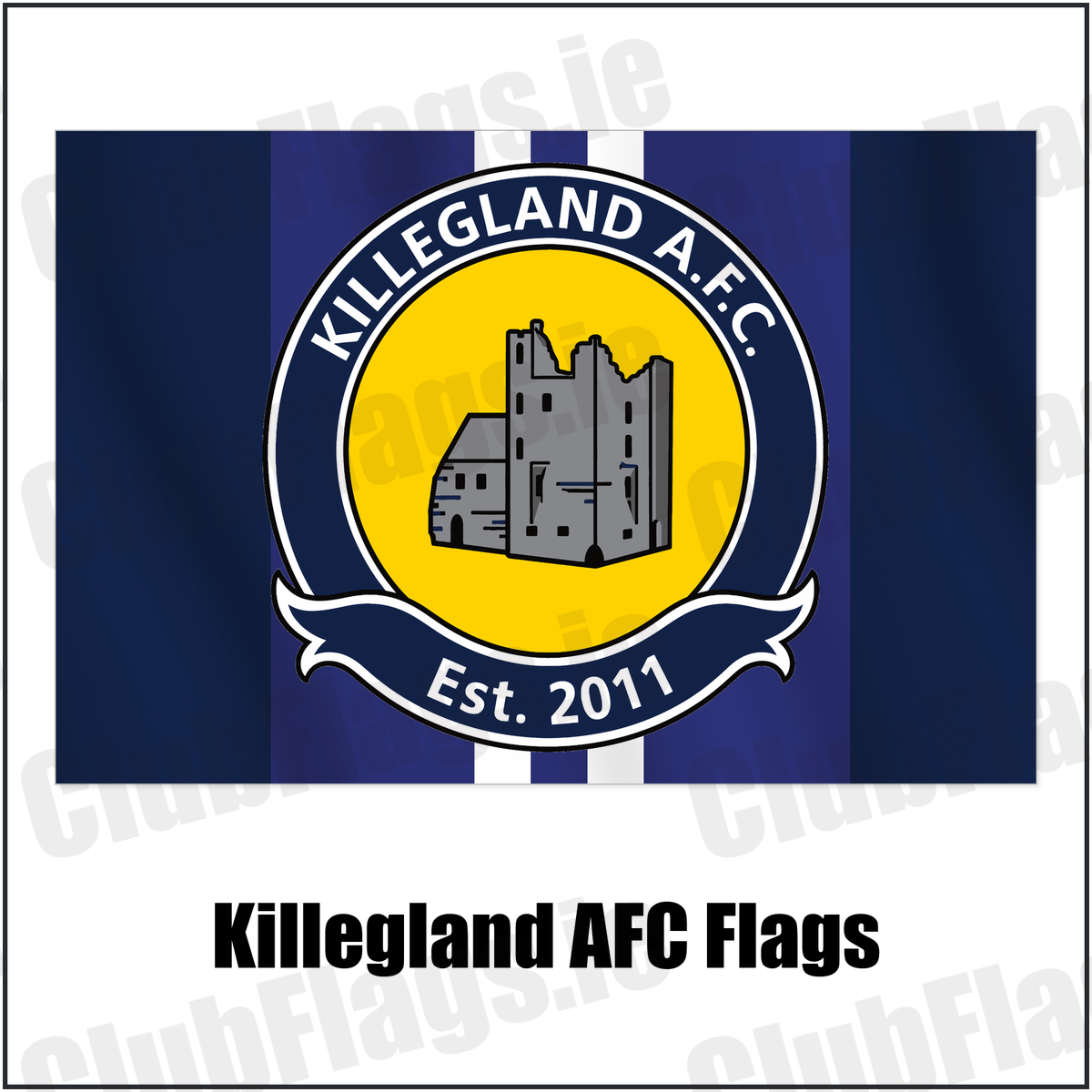 Killegland AFC Flags with the club crest and colours, Meath Football - ClubFlags.ie