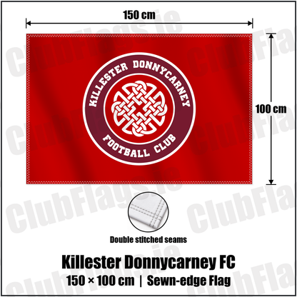 Killester Donnycarney FC 100cm x 150cm Flag (sewn on the edges) with the club crest and colours, Dublin Football - ClubFlags.ie