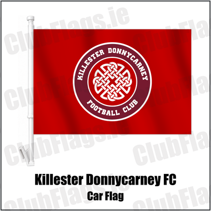 Killester Donnycarney FC Car Flag with the club crest and colours, Dublin Football - ClubFlags.ie