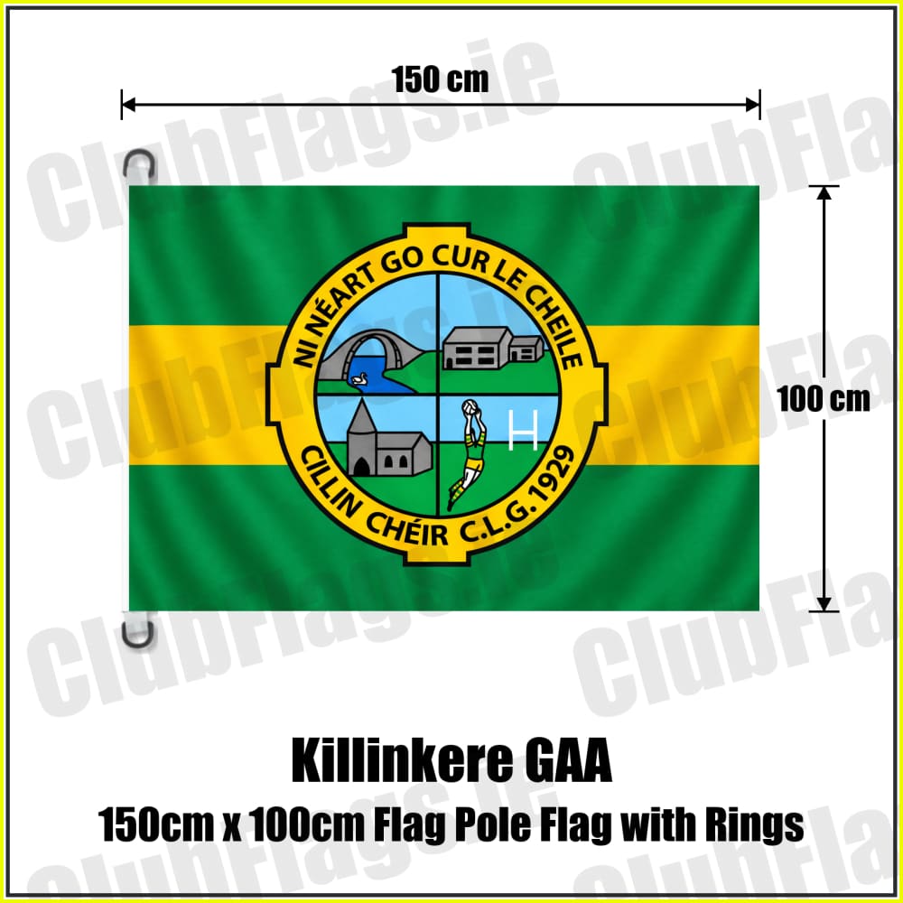 Killinkere GAA 150cm x 100cm Flag Pole Flag with Rings - ClubFlags.ie