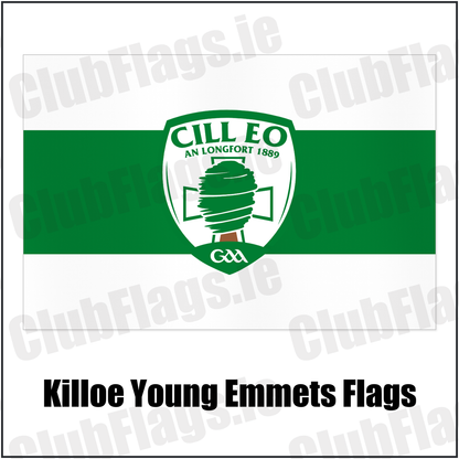 Killoe Young Emmets Flags with the club crest and colours, Longford GAA - ClubFlags.ie
