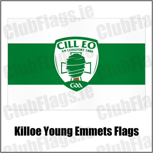 Killoe Young Emmets Flags with the club crest and colours, Longford GAA - ClubFlags.ie