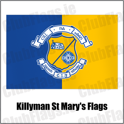 Killyman St Mary's Flags with the club crest and colours, Tyrone GAA - ClubFlags.ie