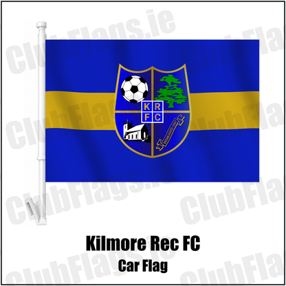 Kilmore Rec FC Car Flag with the club crest and colours, Down Football - ClubFlags.ie