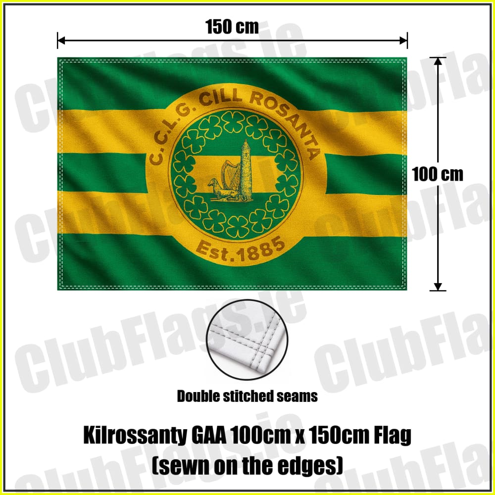 Kilrossanty GAA 100cm x 150cm Flag (sewn on the edges) - ClubFlags.ie