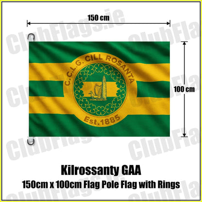 Kilrossanty GAA 150cm x 100cm Flag Pole Flag with Rings - ClubFlags.ie