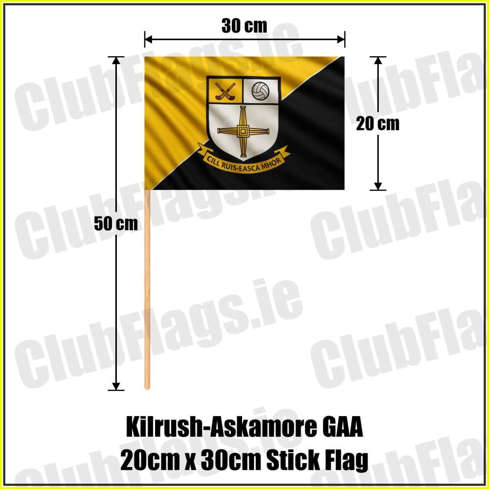 Kilrush-Askamore GAA 20cm x 30cm Stick Flag - ClubFlags.ie