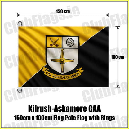 Kilrush-Askamore GAA 150cm x 100cm Flag Pole Flag with Rings - ClubFlags.ie