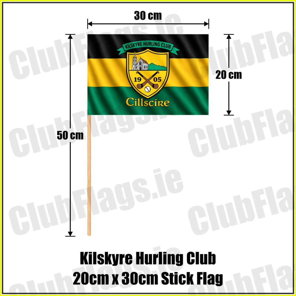 Kilskyre Hurling Club 20cm x 30cm Stick Flag - ClubFlags.ie