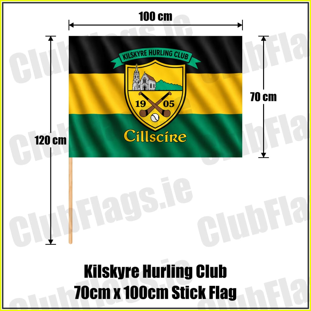 Kilskyre Hurling Club 70cm x 100cm Stick Flag - ClubFlags.ie