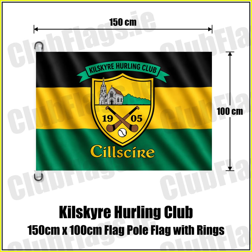 Kilskyre Hurling Club 150cm x 100cm Flag Pole Flag with Rings - ClubFlags.ie