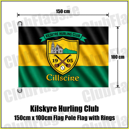 Kilskyre Hurling Club 150cm x 100cm Flag Pole Flag with Rings - ClubFlags.ie