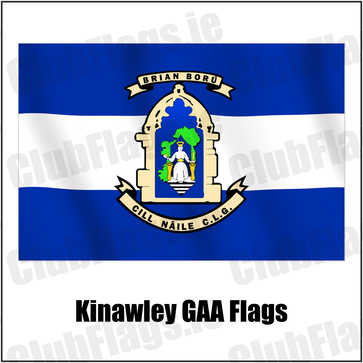 Kinawley GAA Flags with the verified club crest and colours, Fermanagh GAA - ClubFlags.ie
