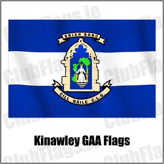 Kinawley GAA Flags with the verified club crest and colours, Fermanagh GAA - ClubFlags.ie