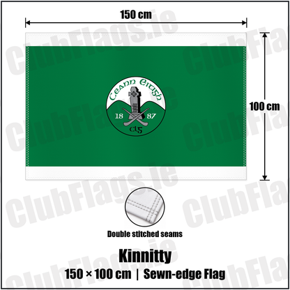 Kinnitty 100cm x 150cm Flag (sewn on the edges) with the club crest and colours, Offaly GAA - ClubFlags.ie