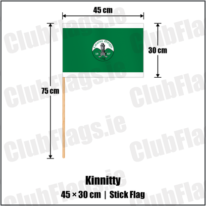 Kinnitty 30cm x 45cm Stick Flag with the club crest and colours, Offaly GAA - ClubFlags.ie