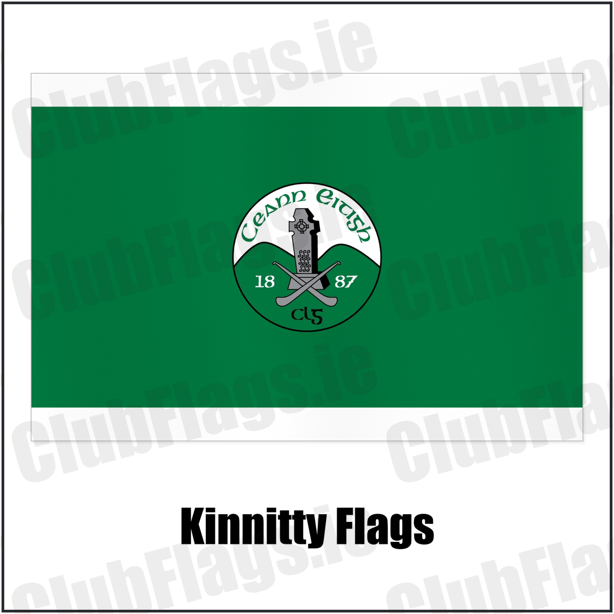 Kinnitty Flags with the club crest and colours, Offaly GAA - ClubFlags.ie