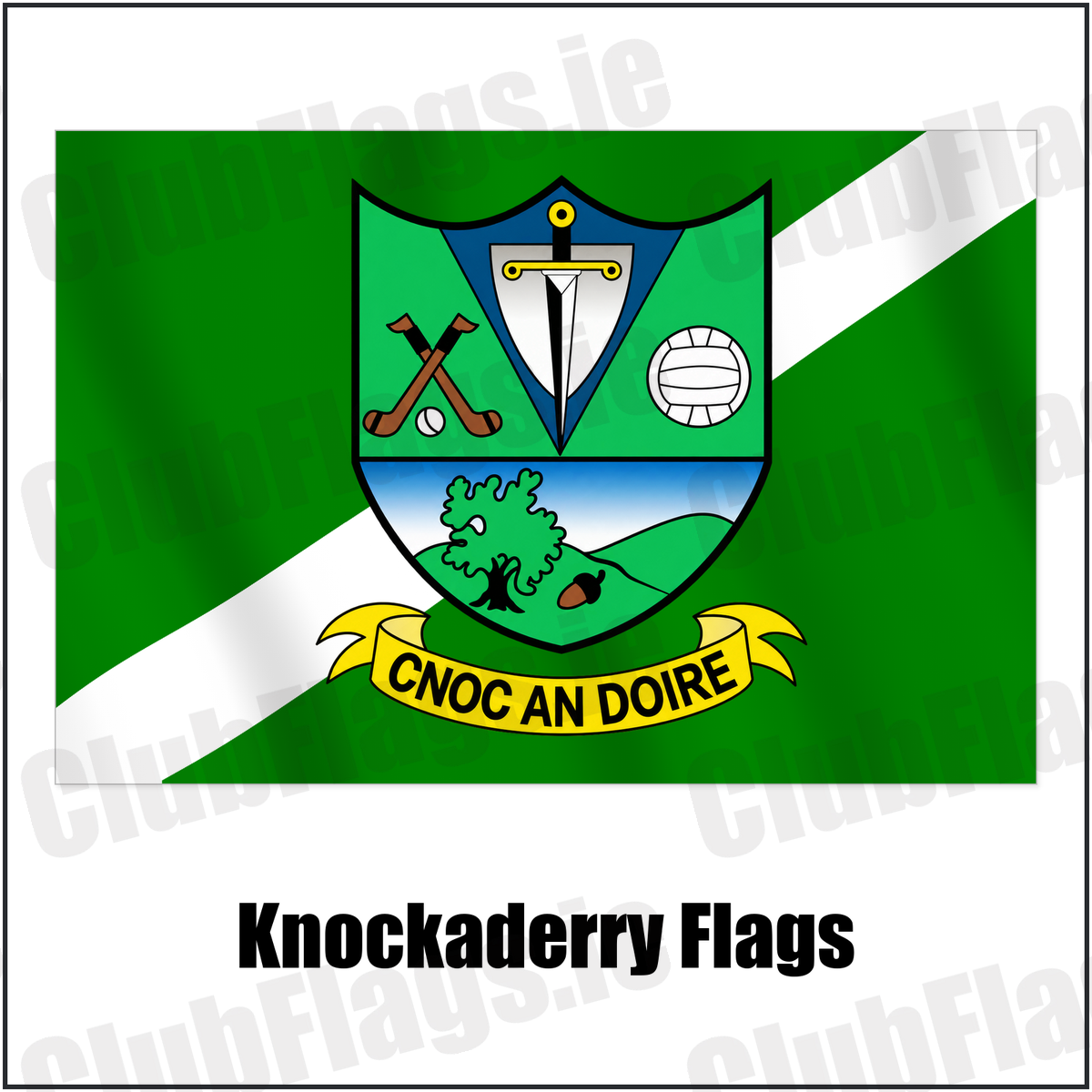 Knockaderry Flags with the club crest and colours, Limerick GAA - ClubFlags.ie