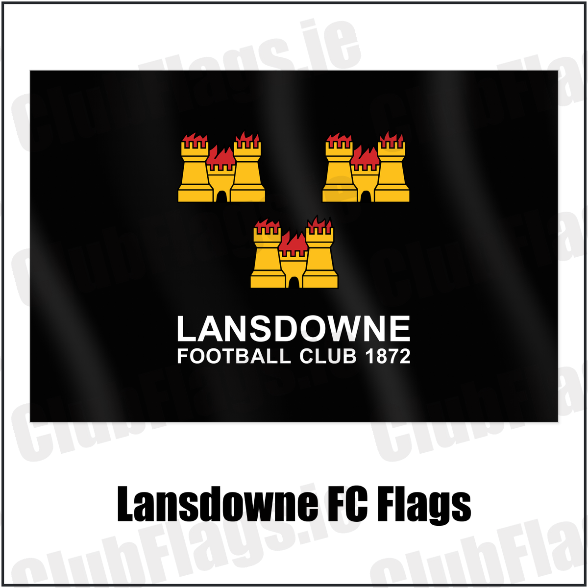 Lansdowne FC Flags with the club crest and colours, Dublin Rugby - ClubFlags.ie