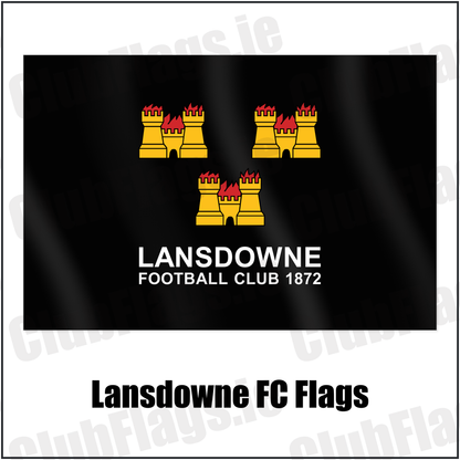 Lansdowne FC Flags with the club crest and colours, Dublin Rugby - ClubFlags.ie
