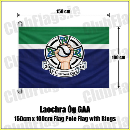 Laochra Óg GAA 150cm x 100cm Flag Pole Flag with Rings - ClubFlags.ie