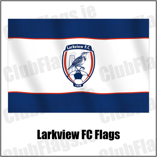 Larkview FC Flags with the club crest and colours, Dublin Football - ClubFlags.ie