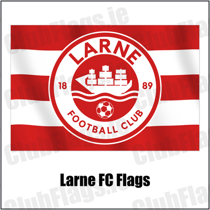 Larne FC Flags with the club crest and colours, Antrim Football - ClubFlags.ie