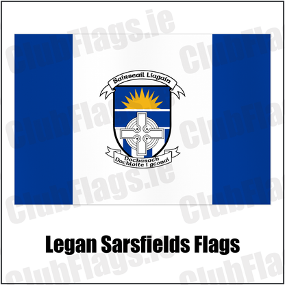 Legan Sarsfields Flags with the club crest and colours, Longford GAA - ClubFlags.ie