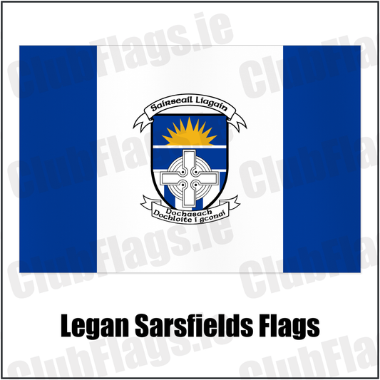 Legan Sarsfields Flags with the club crest and colours, Longford GAA - ClubFlags.ie