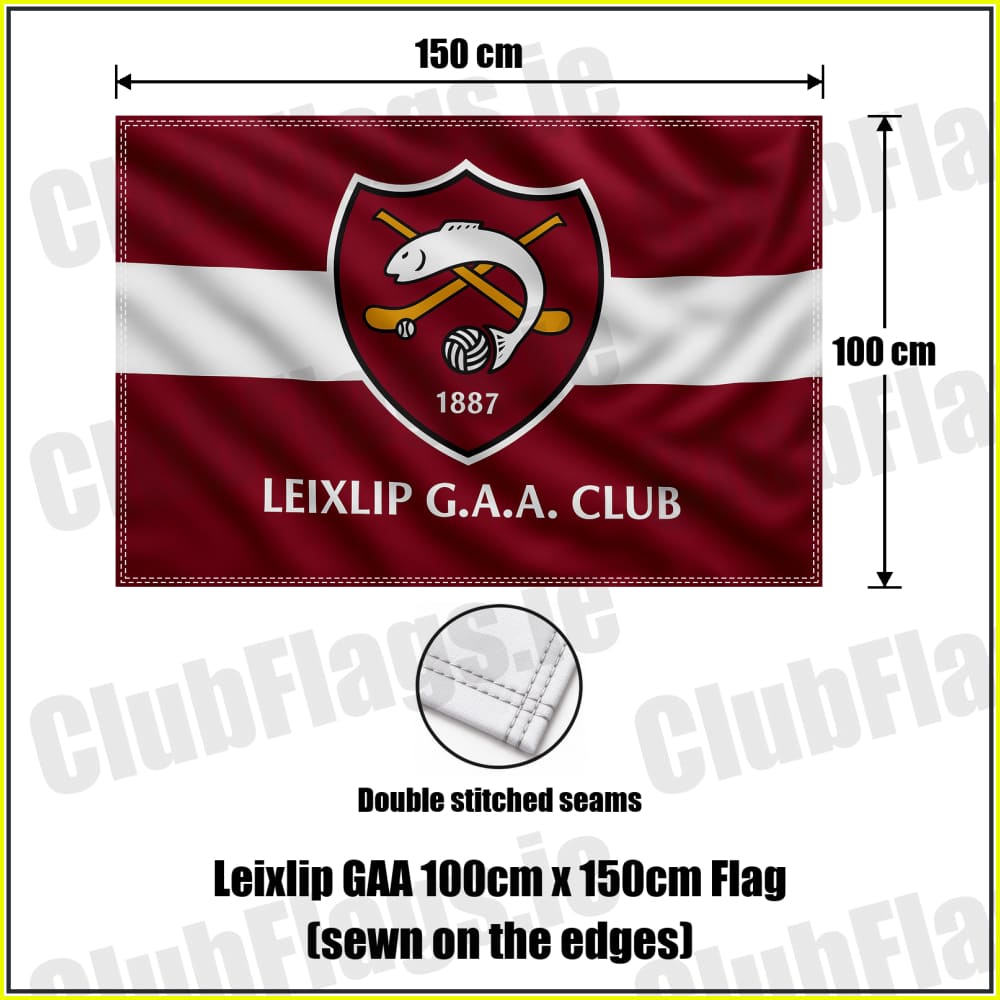 Leixlip GAA 100cm x 150cm Flag (sewn on the edges) - ClubFlags.ie