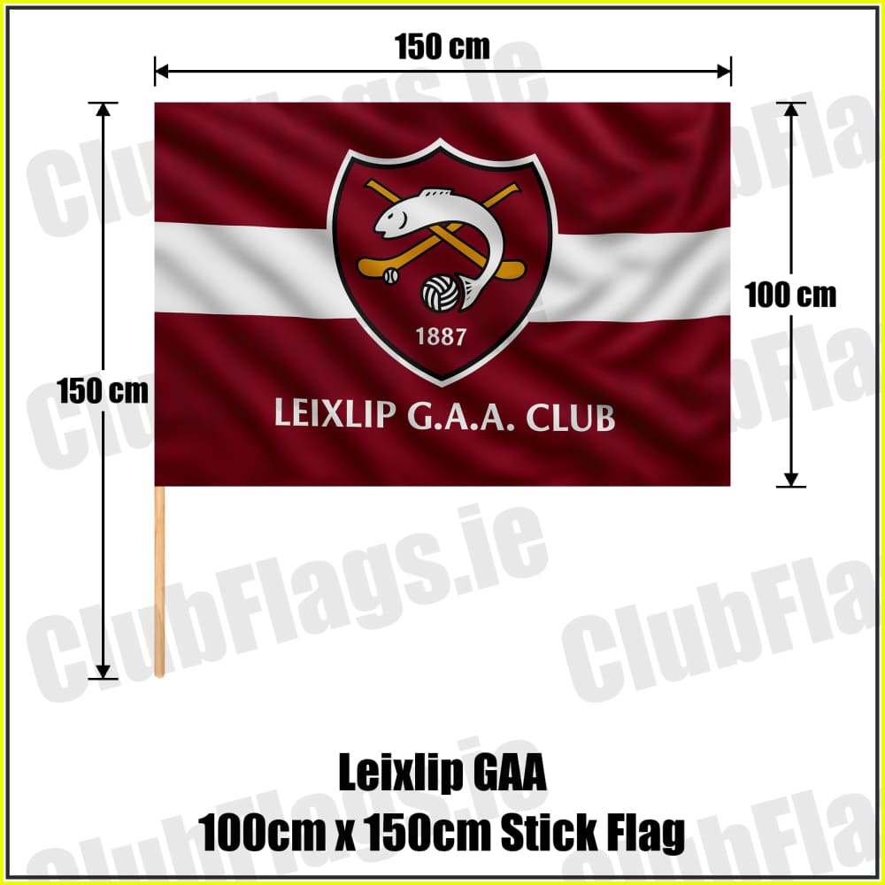 Leixlip GAA 100cm x 150cm Stick Flag - ClubFlags.ie